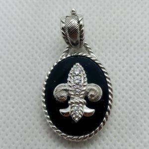 Judith Ripka onyx pendant/enhancer